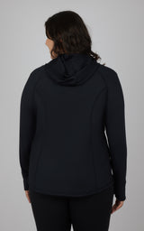 Plus Slim Fitted Full Zip Hooded Jacket - 90 Degree by Reflex