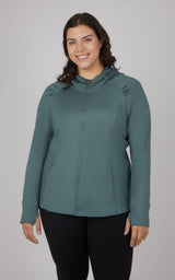 Plus Slim Fitted Full Zip Hooded Jacket