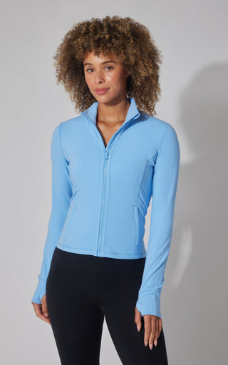 Interlock Industry Slim Fit Jacket with Pleated Neck