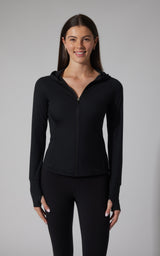 Felix Lux Ribbed Full Zip Hoodie Jacket - 90 Degree by Reflex