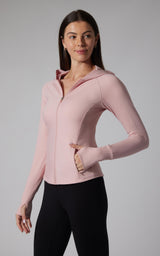Felix Lux Ribbed Full Zip Hoodie Jacket - 90 Degree by Reflex