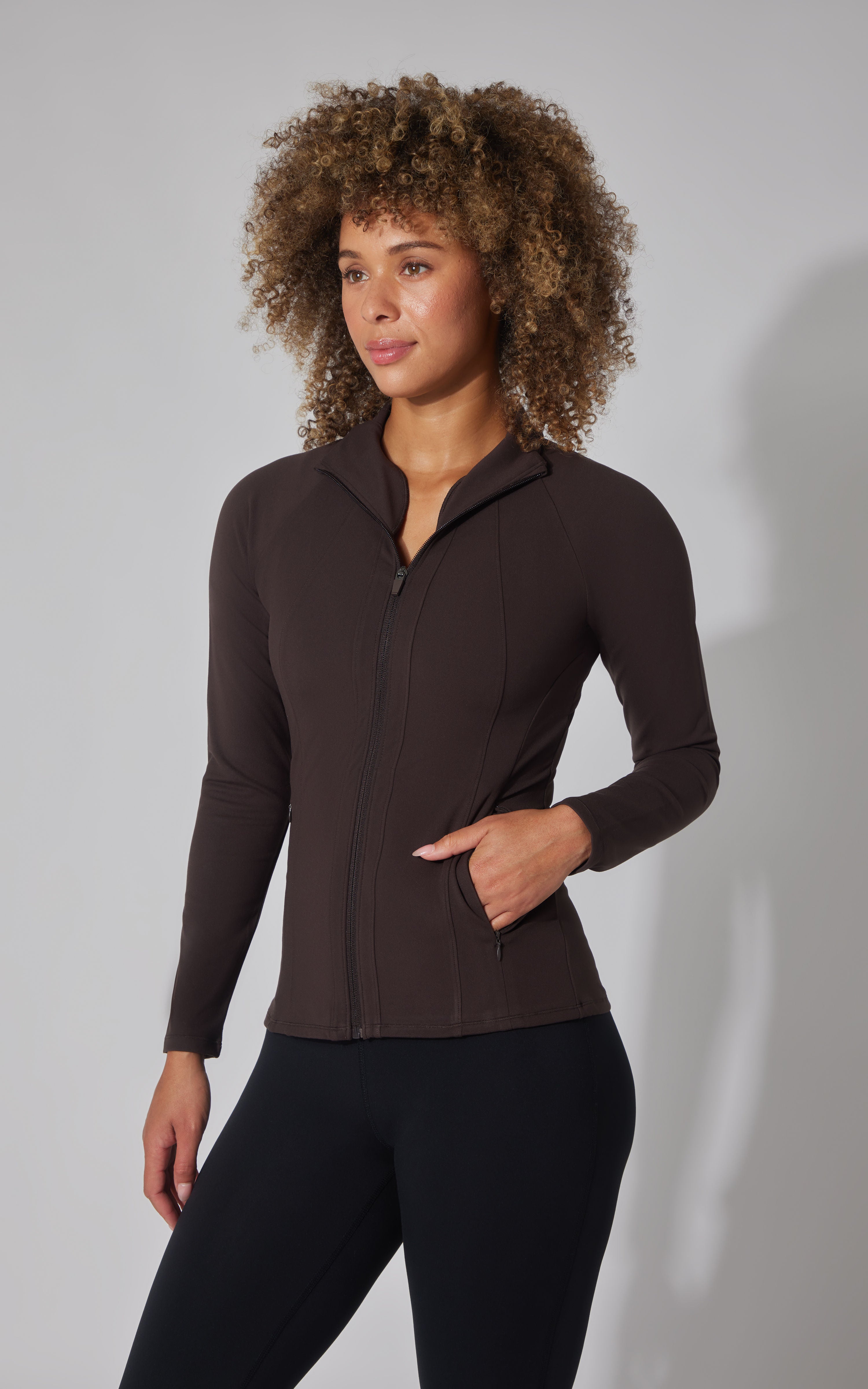 Interlock Brisa Flared Bottom Full Zip Jacket With Back Vent