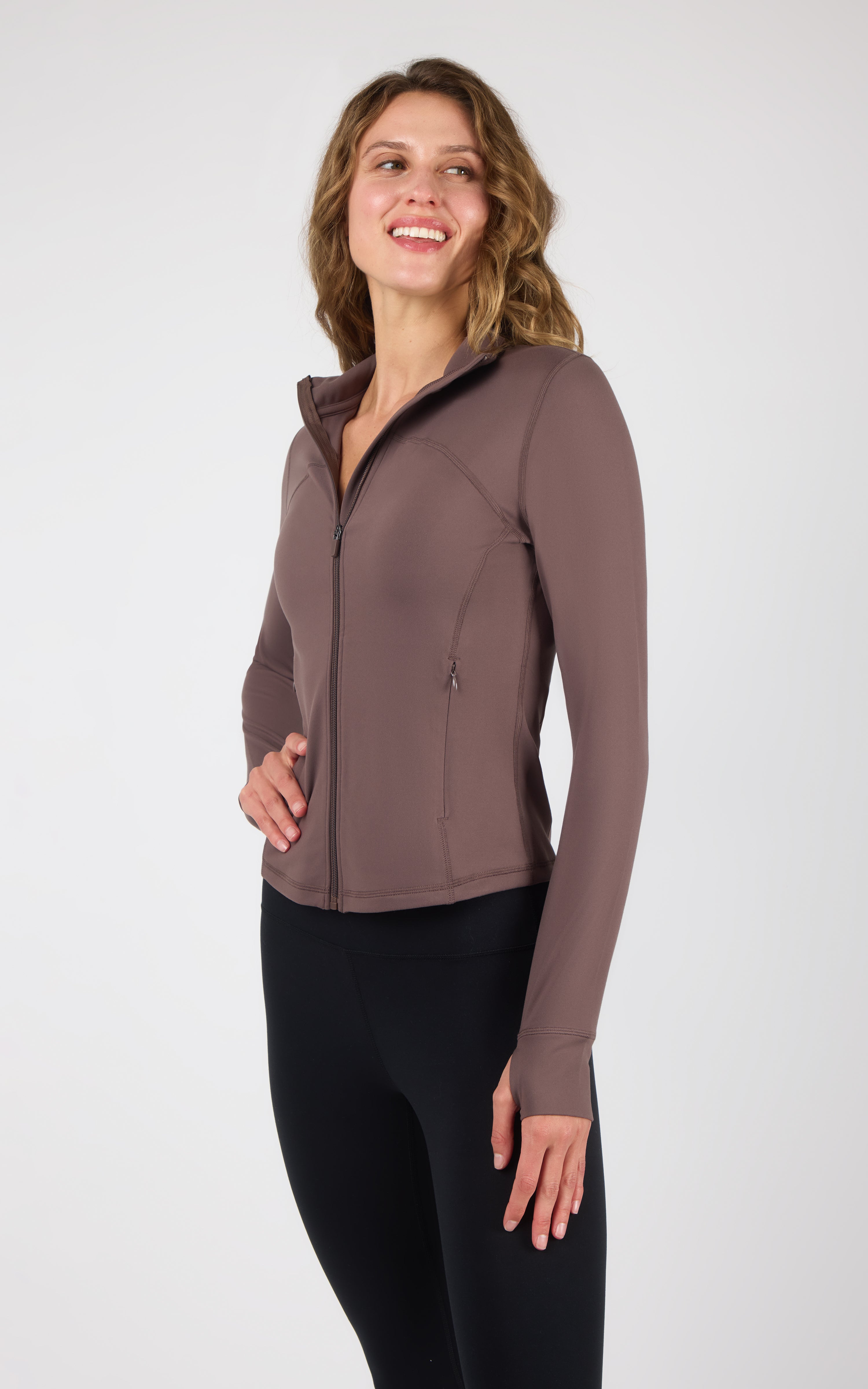 Lux Reform Jacket With Thumb Holes and Front Zip Pockets - 90 Degree by Reflex