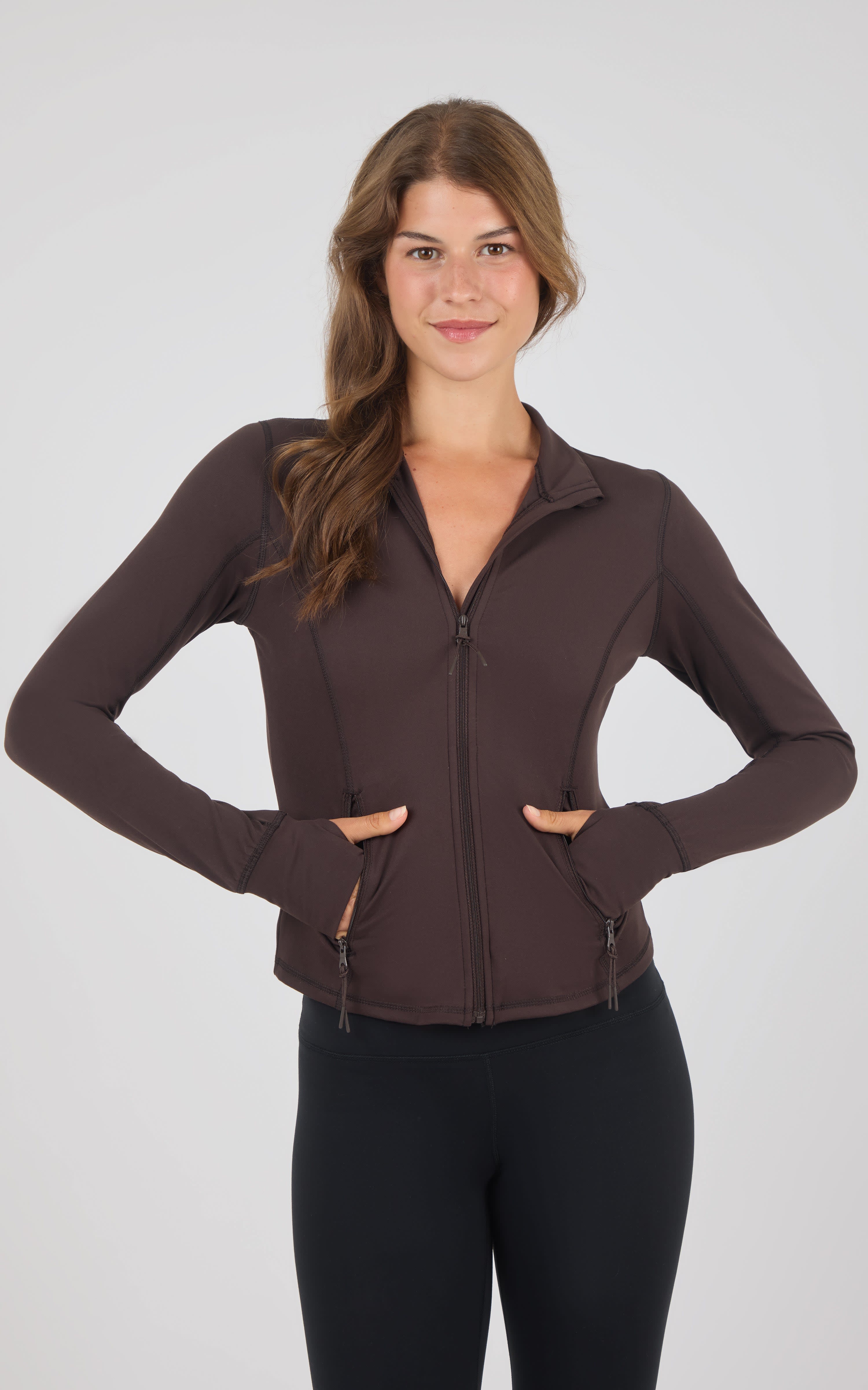Lux Odessa Full Zip Jacket w/ Side Pocket and Design Seam - 90 Degree by Reflex