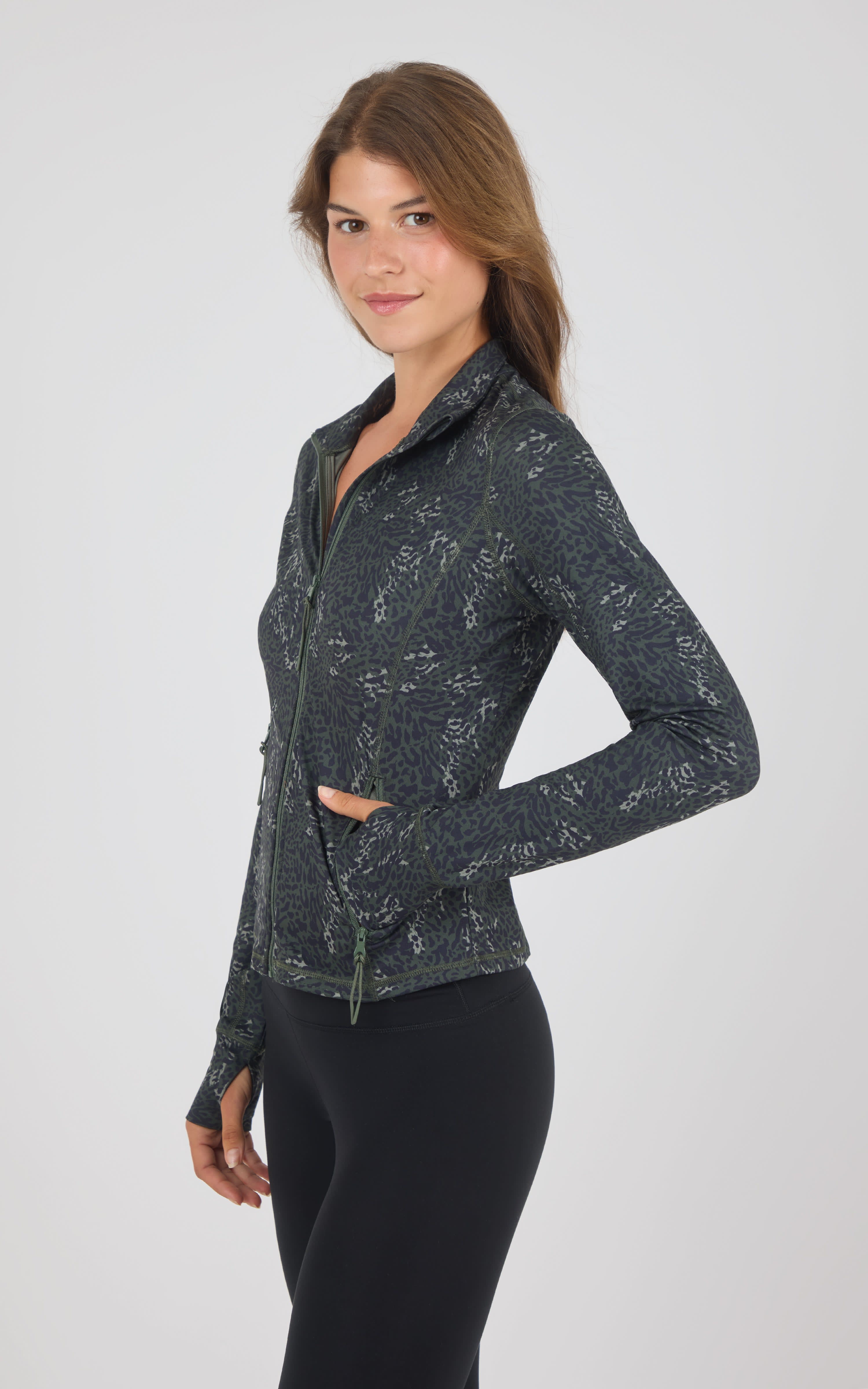 Lux Odessa Full Zip Jacket w/ Side Pocket and Design Seam - 90 Degree by Reflex