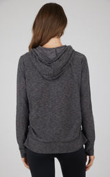 Maternity Heathered Lux Full Zip Jacket - 90 Degree by Reflex