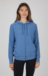 Maternity Heathered Lux Full Zip Jacket - 90 Degree by Reflex
