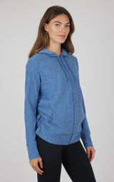 Maternity Heathered Lux Full Zip Jacket - 90 Degree by Reflex
