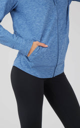 Maternity Heathered Lux Full Zip Jacket
