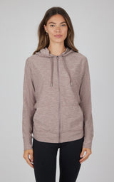 Maternity Heathered Lux Full Zip Jacket - 90 Degree by Reflex
