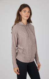 Maternity Heathered Lux Full Zip Jacket - 90 Degree by Reflex
