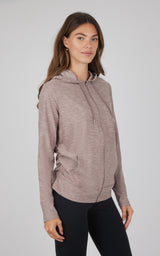 Maternity Heathered Lux Full Zip Jacket