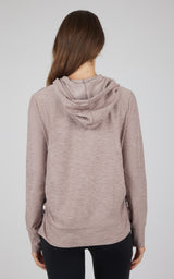 Maternity Heathered Lux Full Zip Jacket - 90 Degree by Reflex