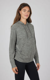 Maternity Heathered Lux Full Zip Jacket
