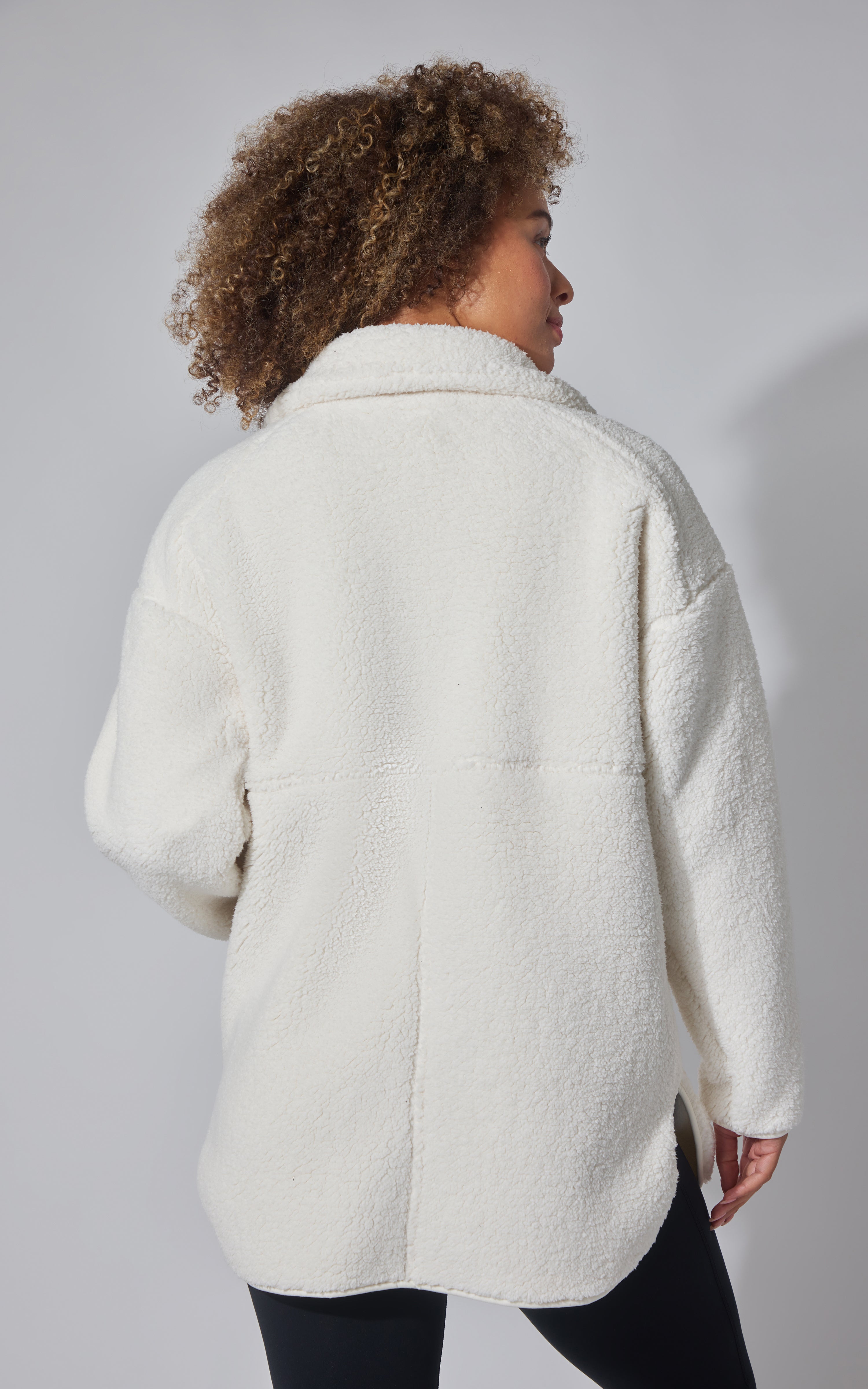 Sherpa High Neck Button Down Jacket