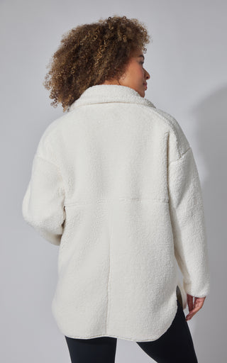 Sherpa High Neck Button Down Jacket