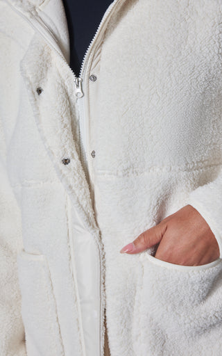 Sherpa High Neck Button Down Jacket