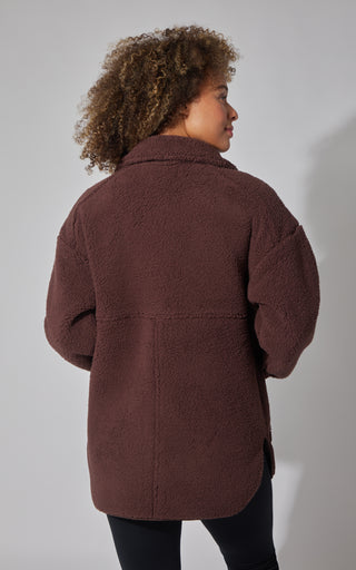 Sherpa High Neck Button Down Jacket