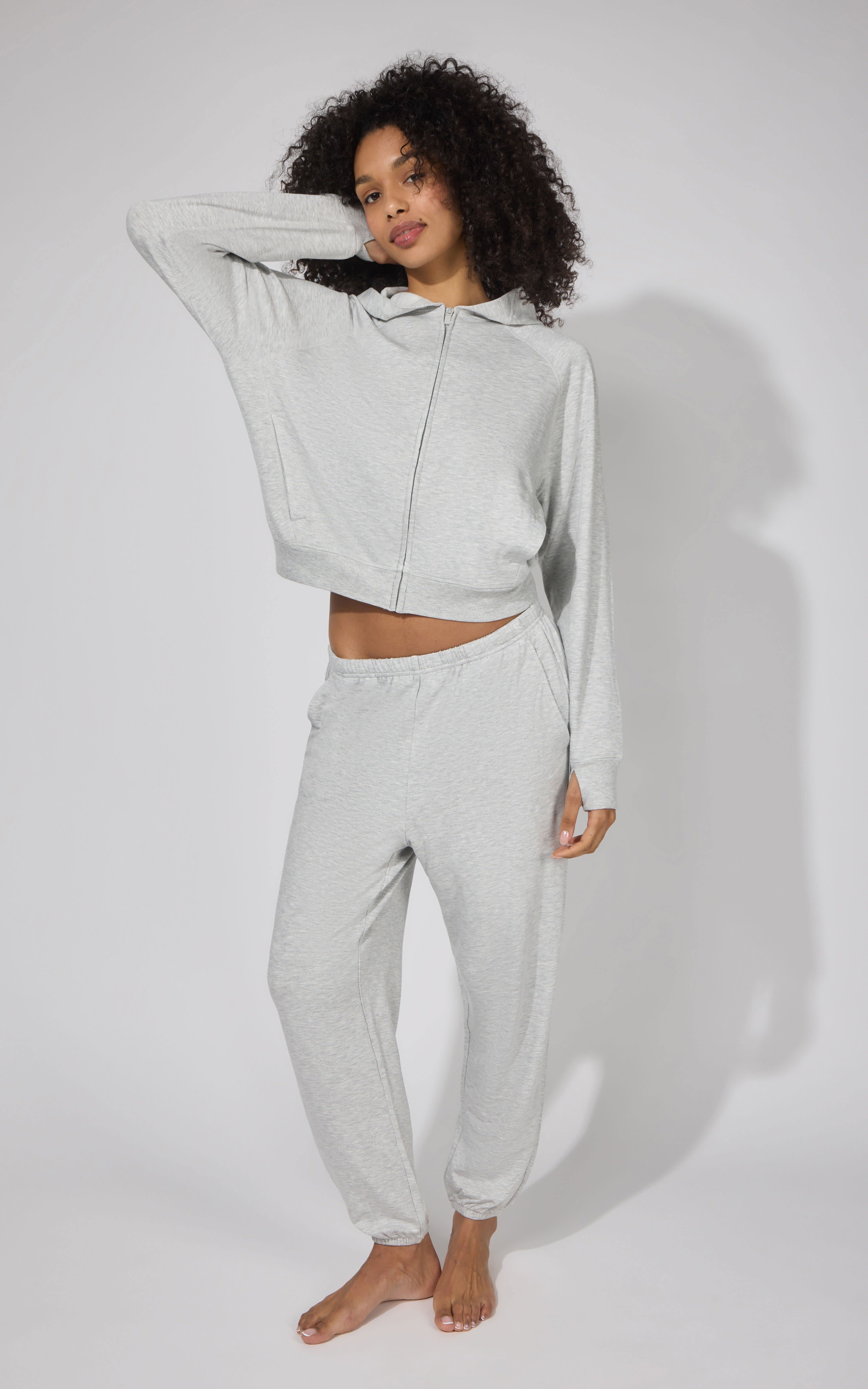 Modal Terry Full Zip Hoodie - 90 Degree by Reflex