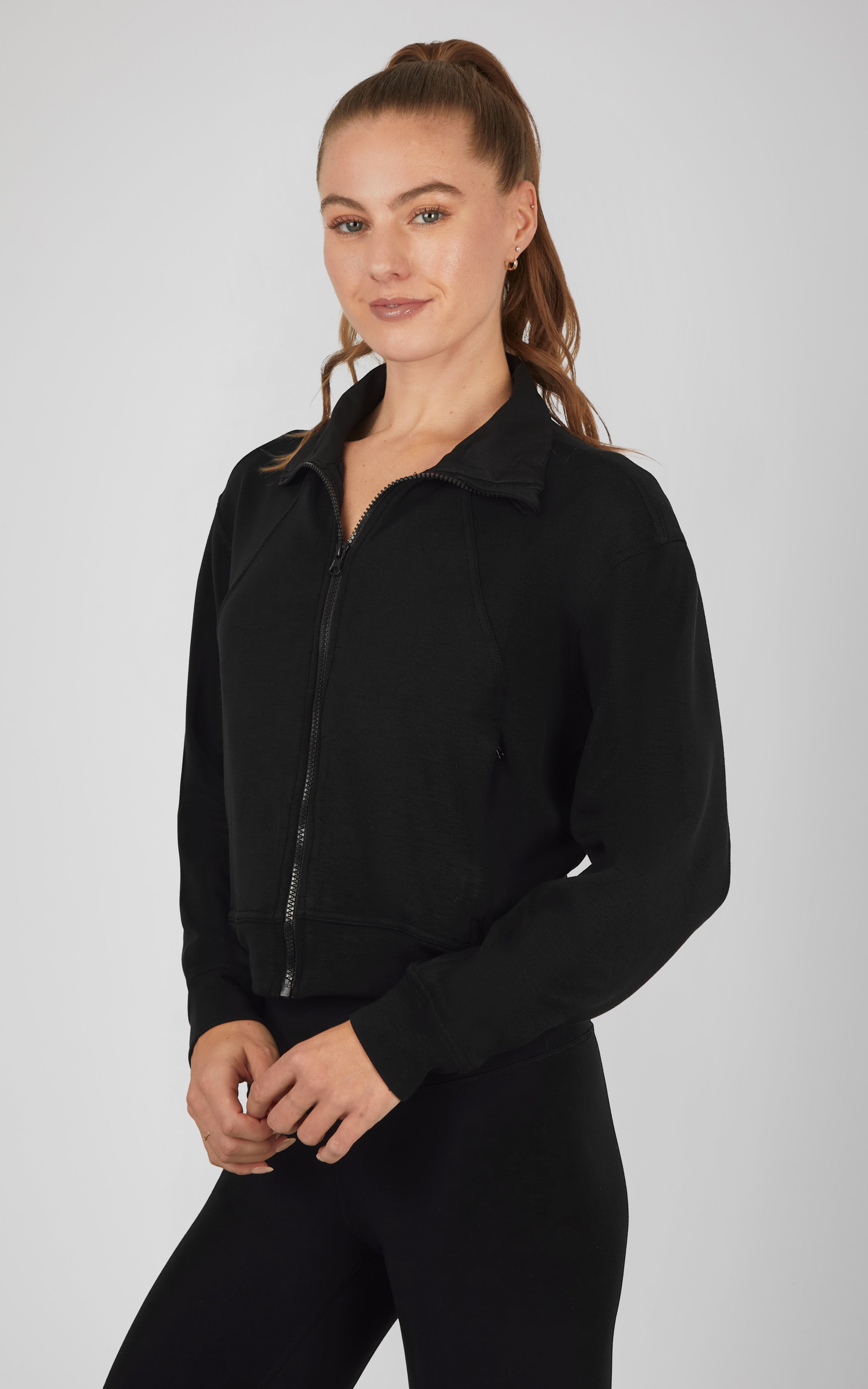 Softlite Scuba Modal Zoie Full Zip Cropped Jacket