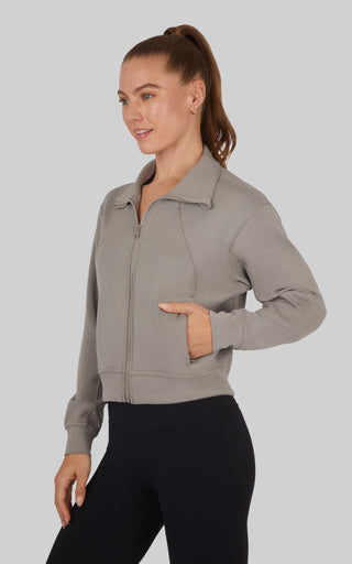 Softlite Scuba Modal Zoie Full Zip Cropped Jacket