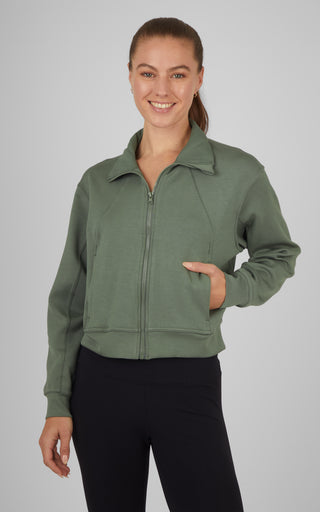 Softlite Scuba Modal Zoie Full Zip Cropped Jacket