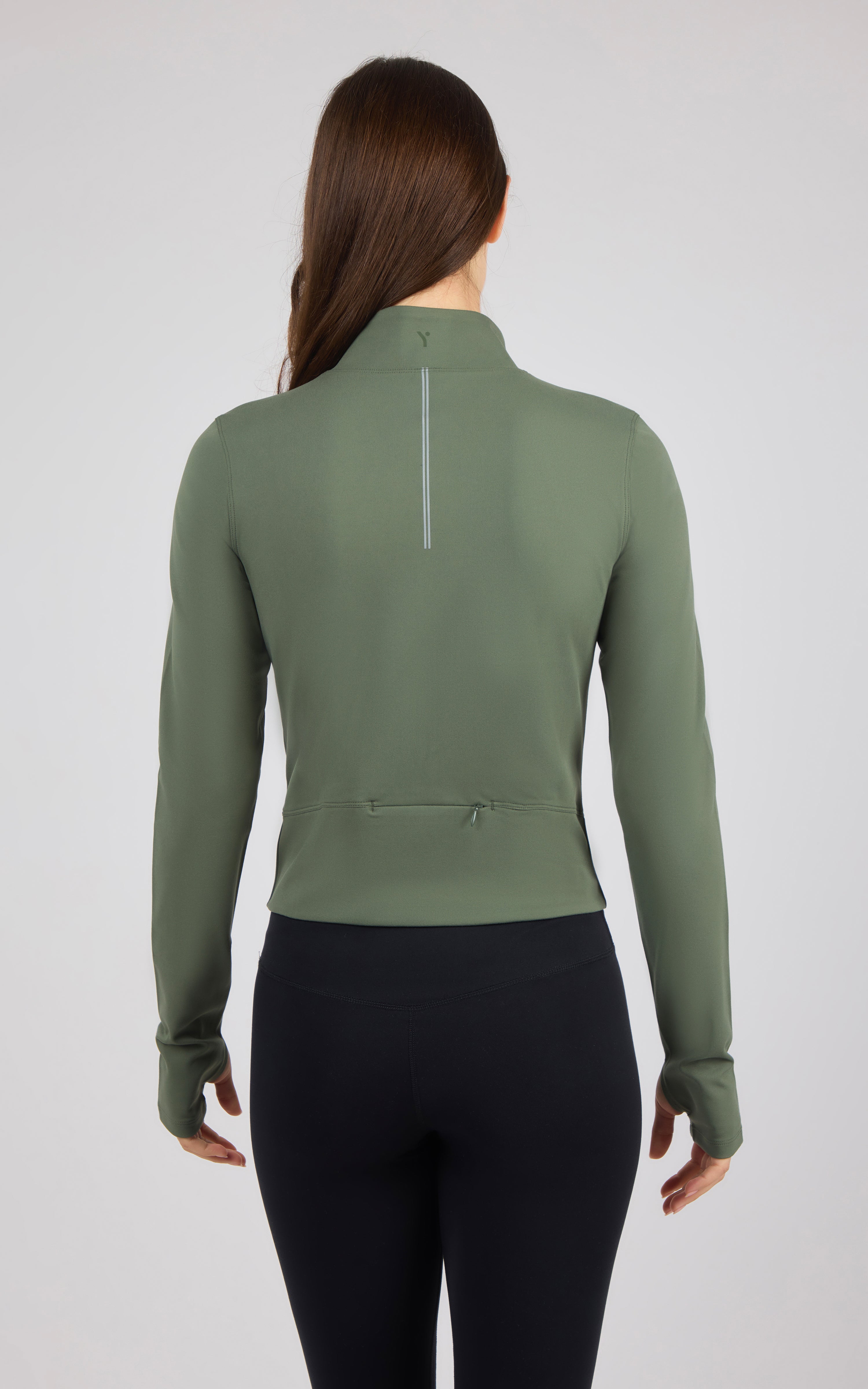 Lux Crosstrain Everyday Full Zip Jacket With Thumb Hole and Back Pocket - 90 Degree by Reflex