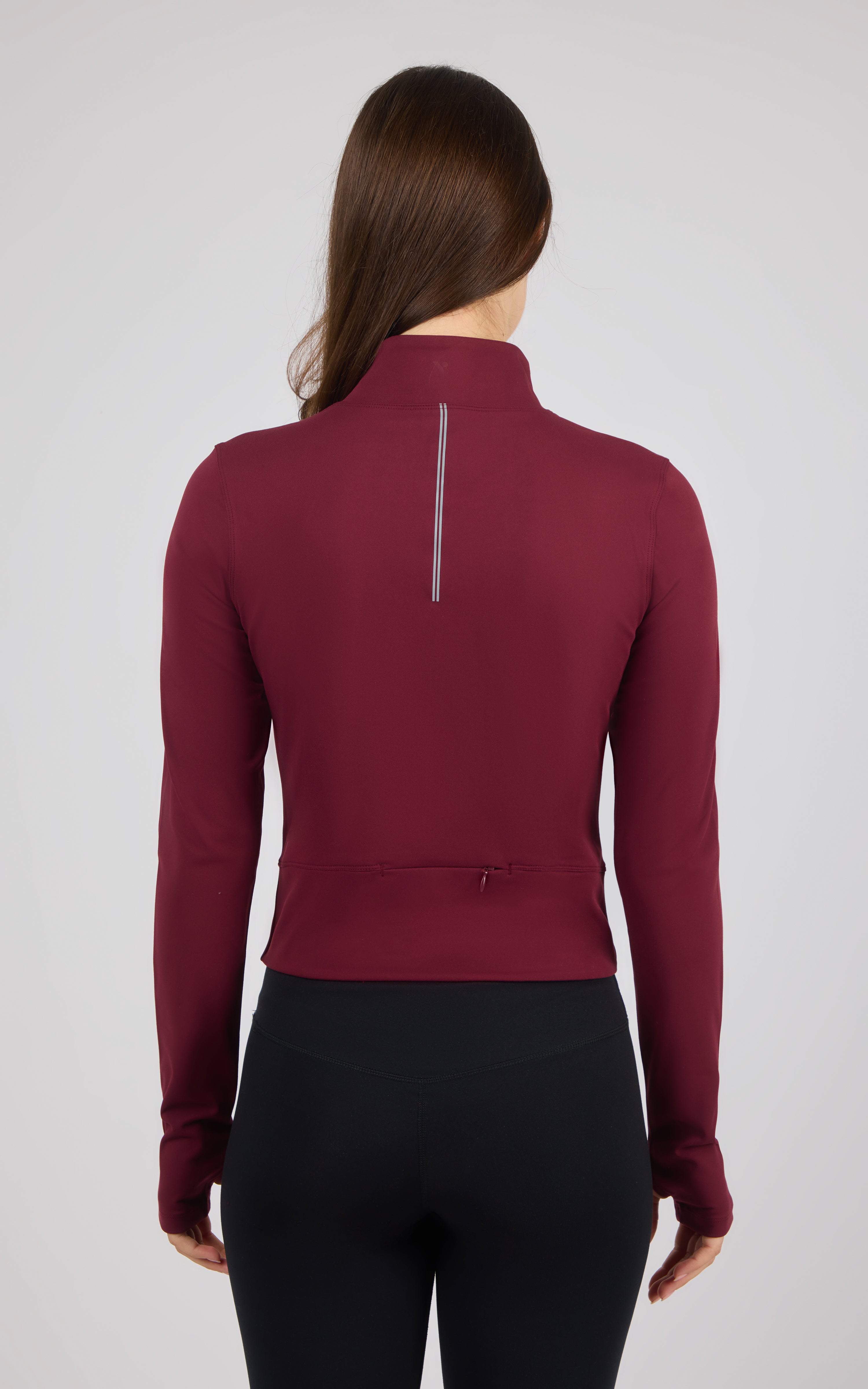 Lux Crosstrain Everyday Full Zip Jacket With Thumb Hole and Back Pocket - 90 Degree by Reflex