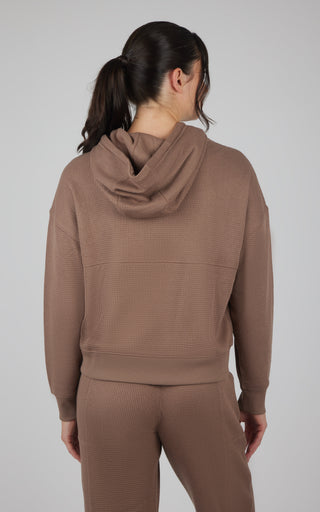 Brushed Inside Waffle Offline Pullover Hoodie - 90 Degree by Reflex