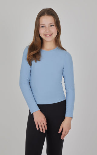Girls 3 PK Ribbed Crew Neck Short Sleeve Shirt + Ribbed Crew Neck Long Sleeve Shirt - 90 Degree by Reflex