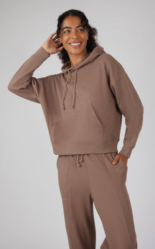 Brushed Inside Waffle Offline Pullover Hoodie - 90 Degree by Reflex