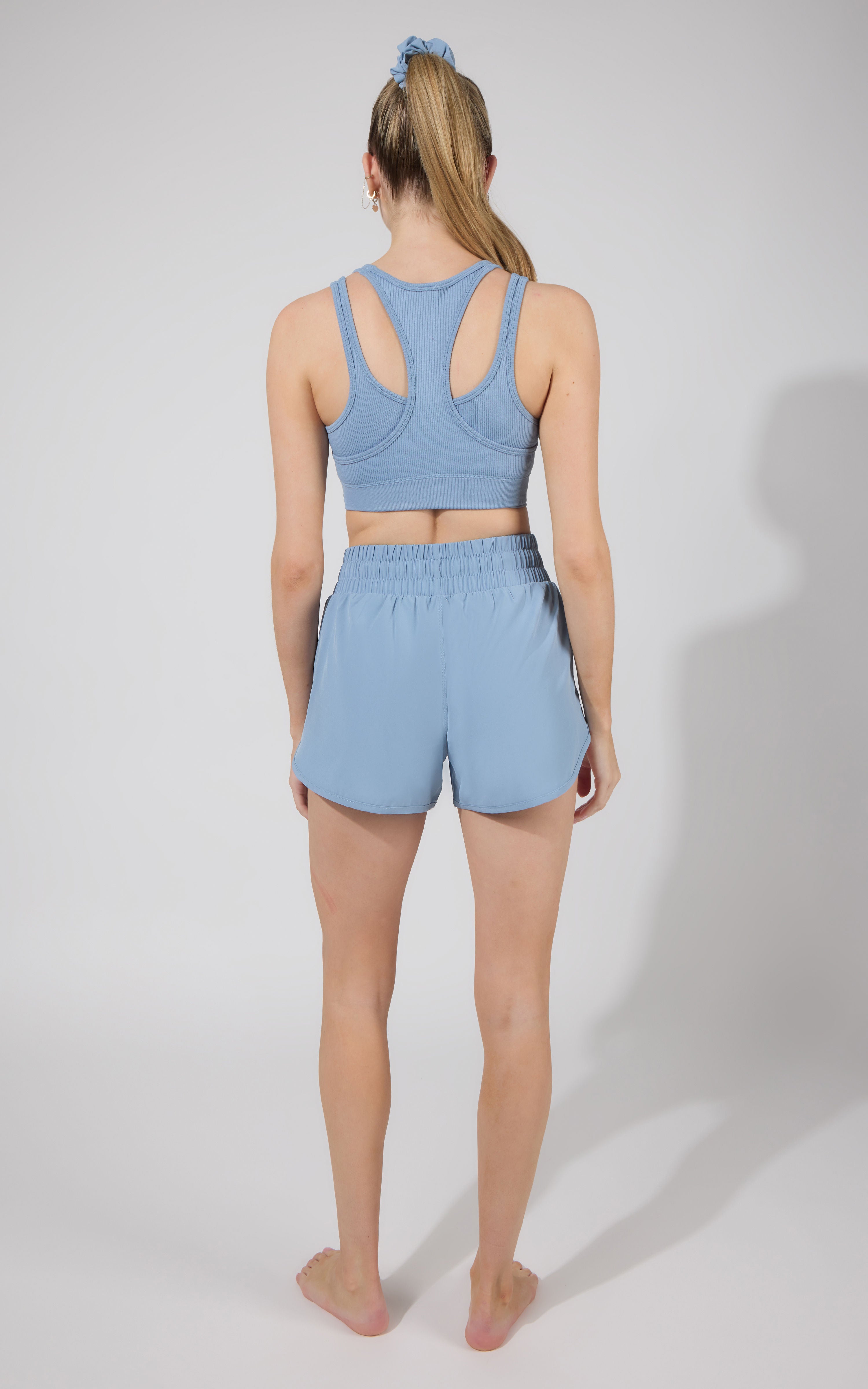 Seamless Rib Sorelle Double Layer Bra (With Cups) + Lightstreme Korra Running Short With Contrast Binding - 90 Degree by Reflex