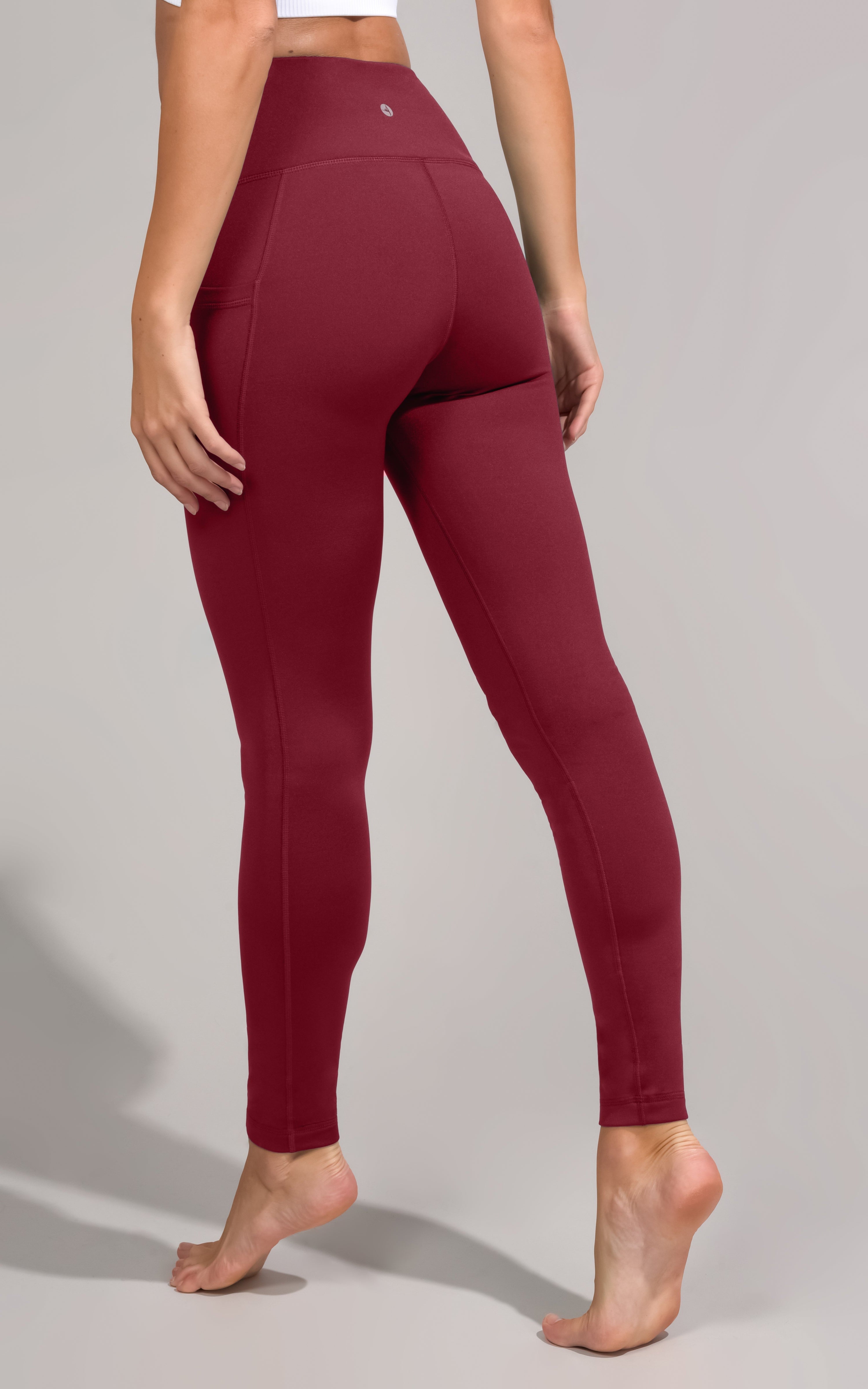 Cold Gear High Waist Fleece Lined Legging with Side Pockets - 90 Degree by Reflex