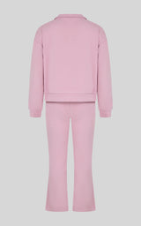 Little Girls Silicon Tek Twilight Half-Zip & Flare Pant Set - Mauve Orchid - 3