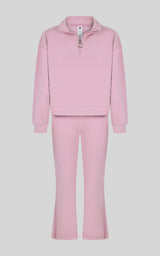 Little Girls Silicon Tek Twilight Half-Zip & Flare Pant Set - MAUVE ORCHID