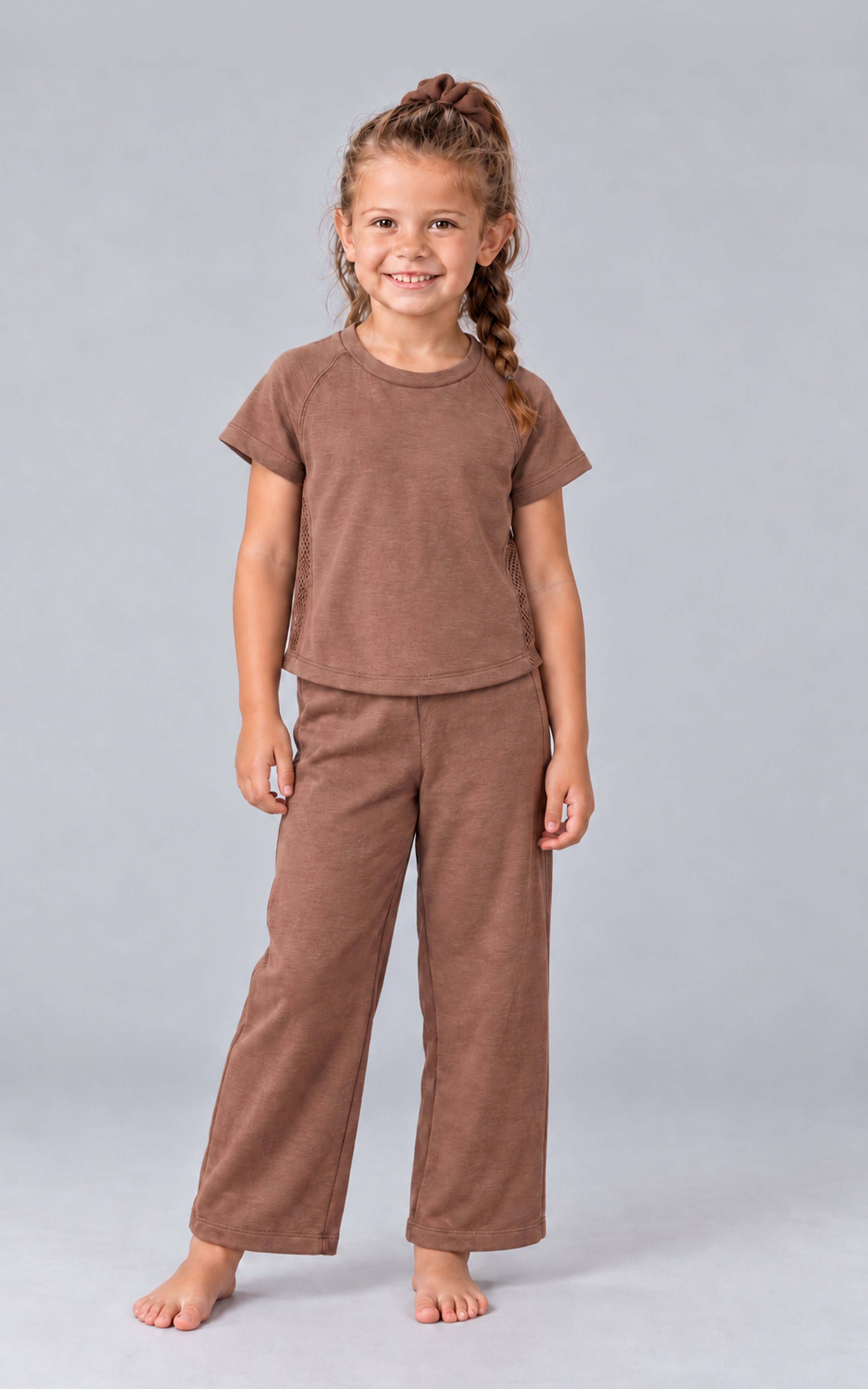 Little Girls Softlite Airflow Crew Top Set - Acorn - 3
