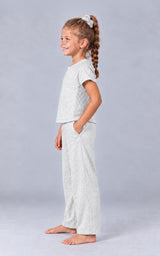 Little Girls Softlite Airflow Crew Top Set - Htr.Lt.Grey - 2