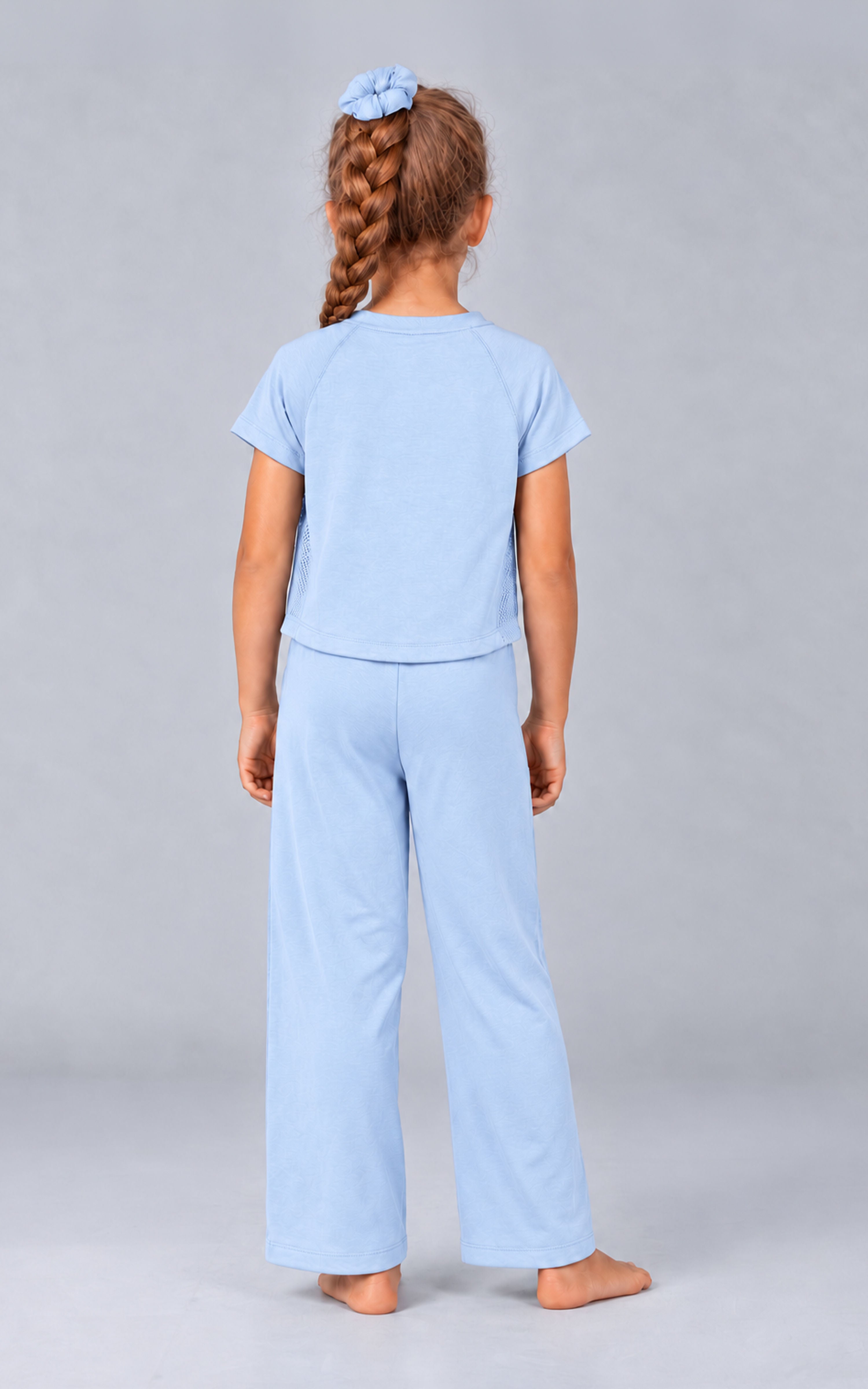 Little Girls Softlite Airflow Crew Top Set - Xenon Blue - 4