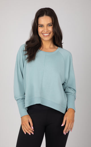 Terry Cutout Back High Low Sweatshirt