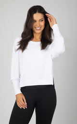 Terry Cutout Back High Low Sweatshirt - 90 Degree by Reflex