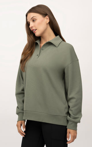 Cloud Plush Grove Cozy Polo Sweatshirt