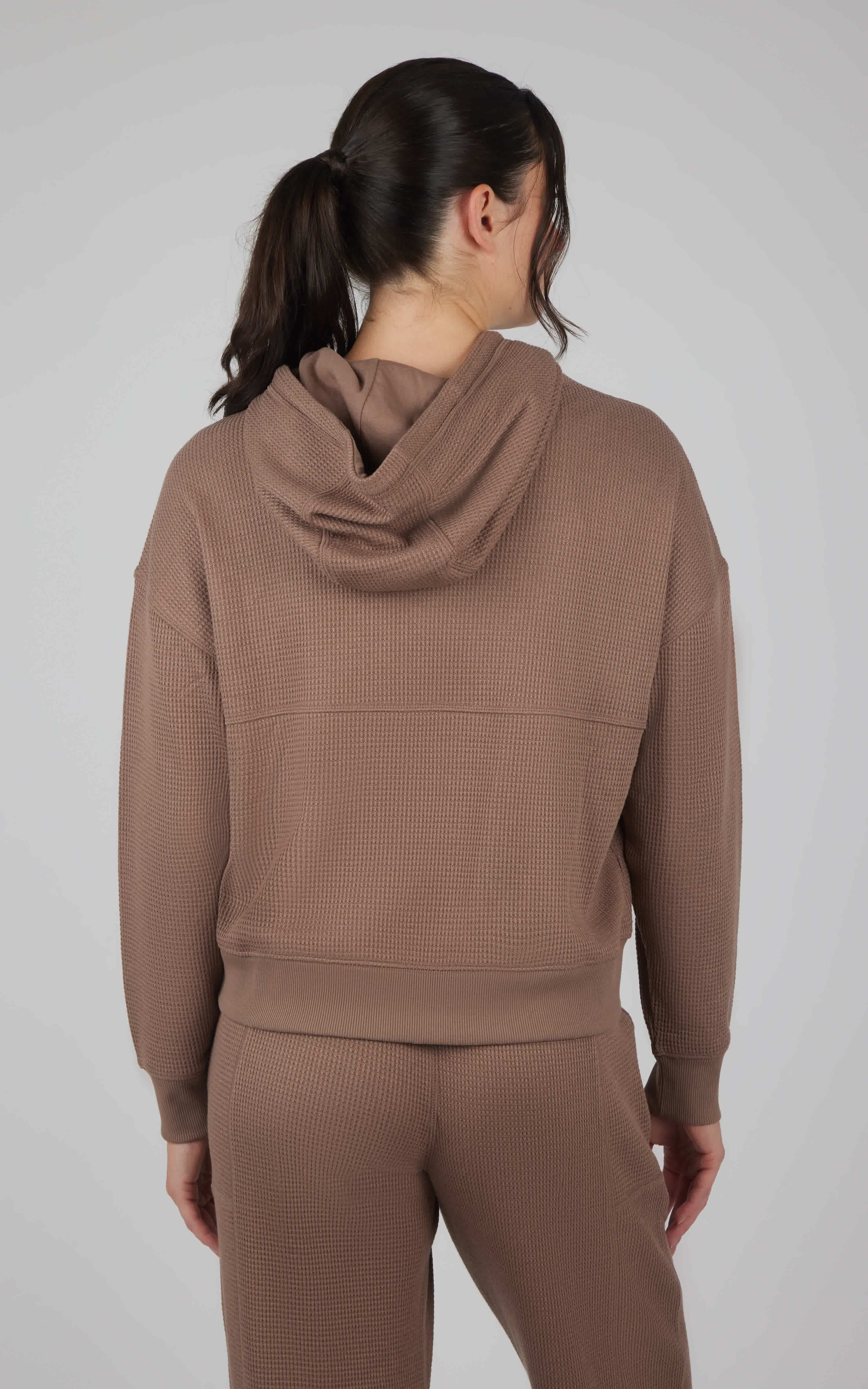 Brushed Inside Waffle Offline Pullover Hoodie - 90 Degree by Reflex