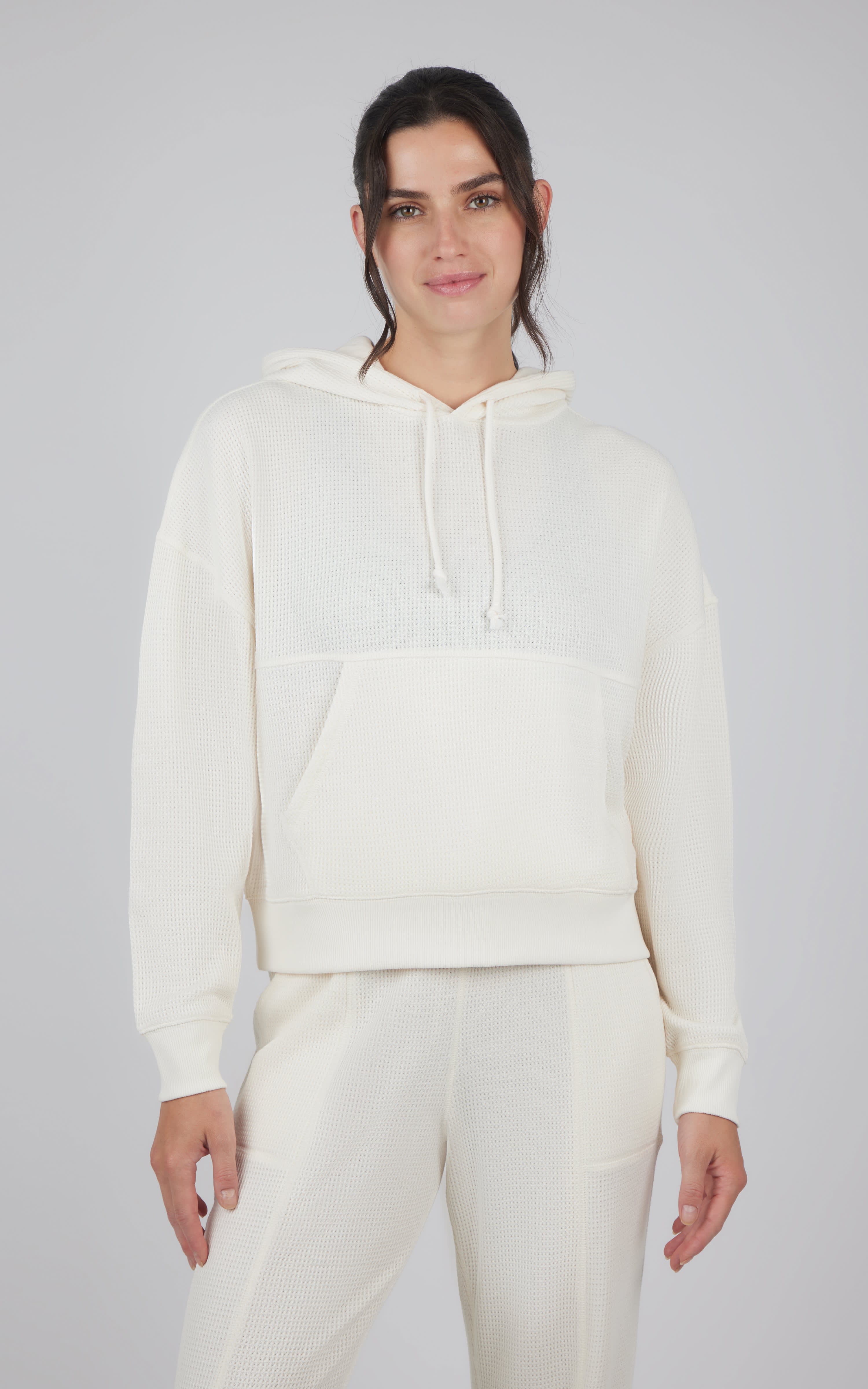 Brushed Inside Waffle Offline Pullover Hoodie - 90 Degree by Reflex