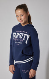 Girls Fleece Campus Pullover Hoodie - 90 Degree by Reflex