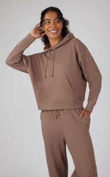 Brushed Inside Waffle Offline Pullover Hoodie - 90 Degree by Reflex
