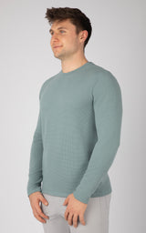 Mens Supreme Hyperlite Waffle Long Sleeve Crew Neck Shirt - 90 Degree by Reflex