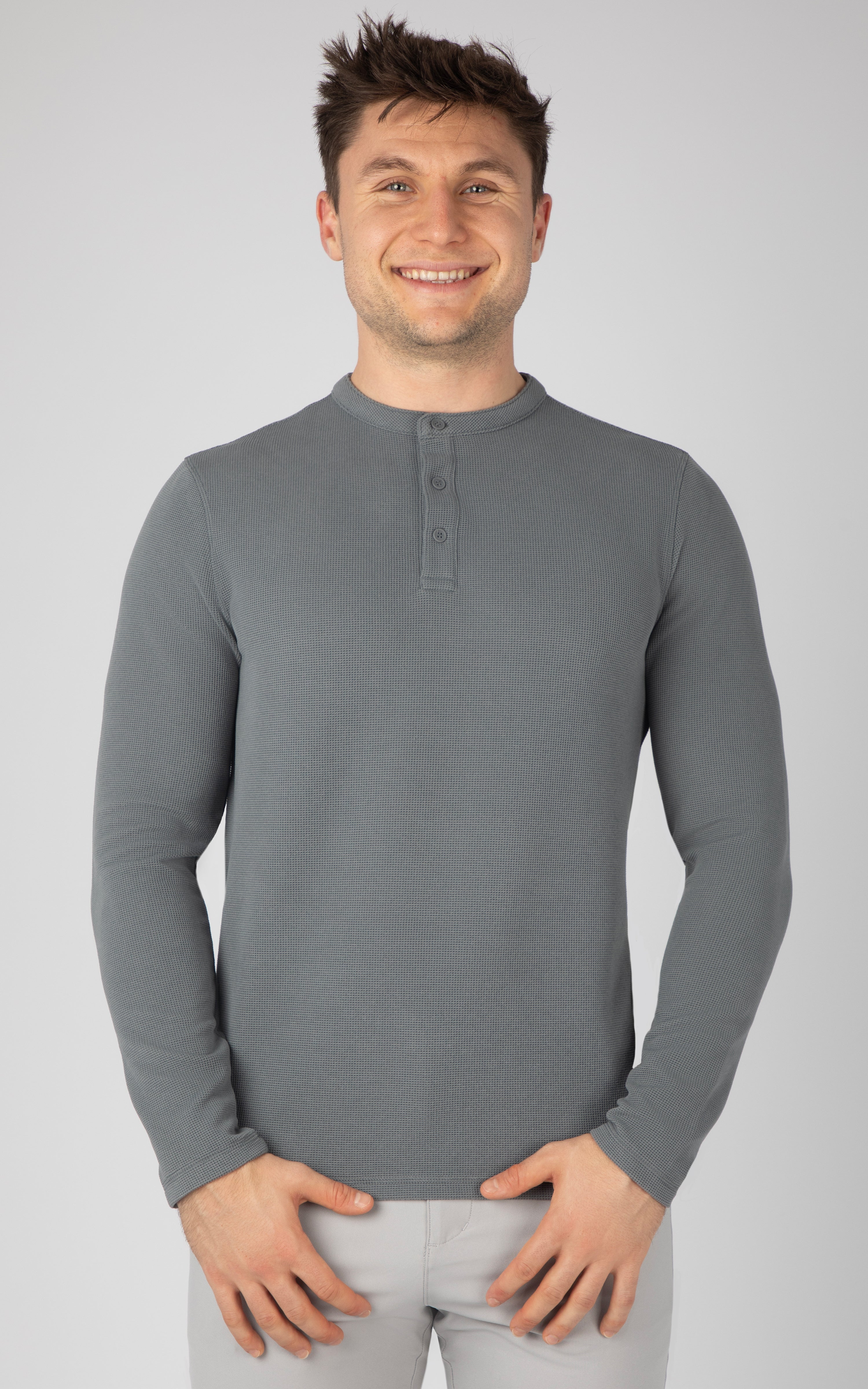 Mens Supreme Airtech Long Sleeve Henley Shirt