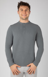 Mens Supreme Airtech Long Sleeve Henley Shirt - 90 Degree by Reflex