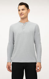 Mens Supreme Airtech Long Sleeve Henley Shirt - 90 Degree by Reflex