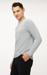 Mens Supreme Airtech Long Sleeve Henley Shirt - 90 Degree by Reflex